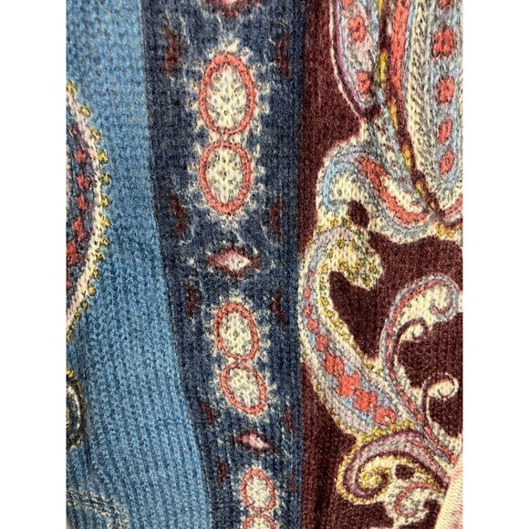 Chico's Women's SP Small Petite Open Front Multicolor Paisley Boho Sweater - Picture 5 of 8